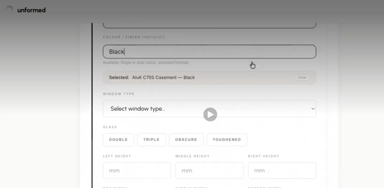 The colour picker for a product.