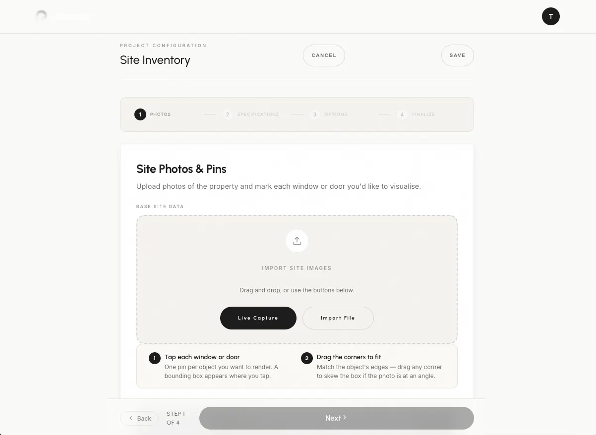 The New Project flow.